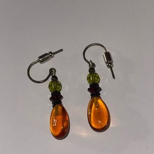 Topaz/ruby Glass Earrings